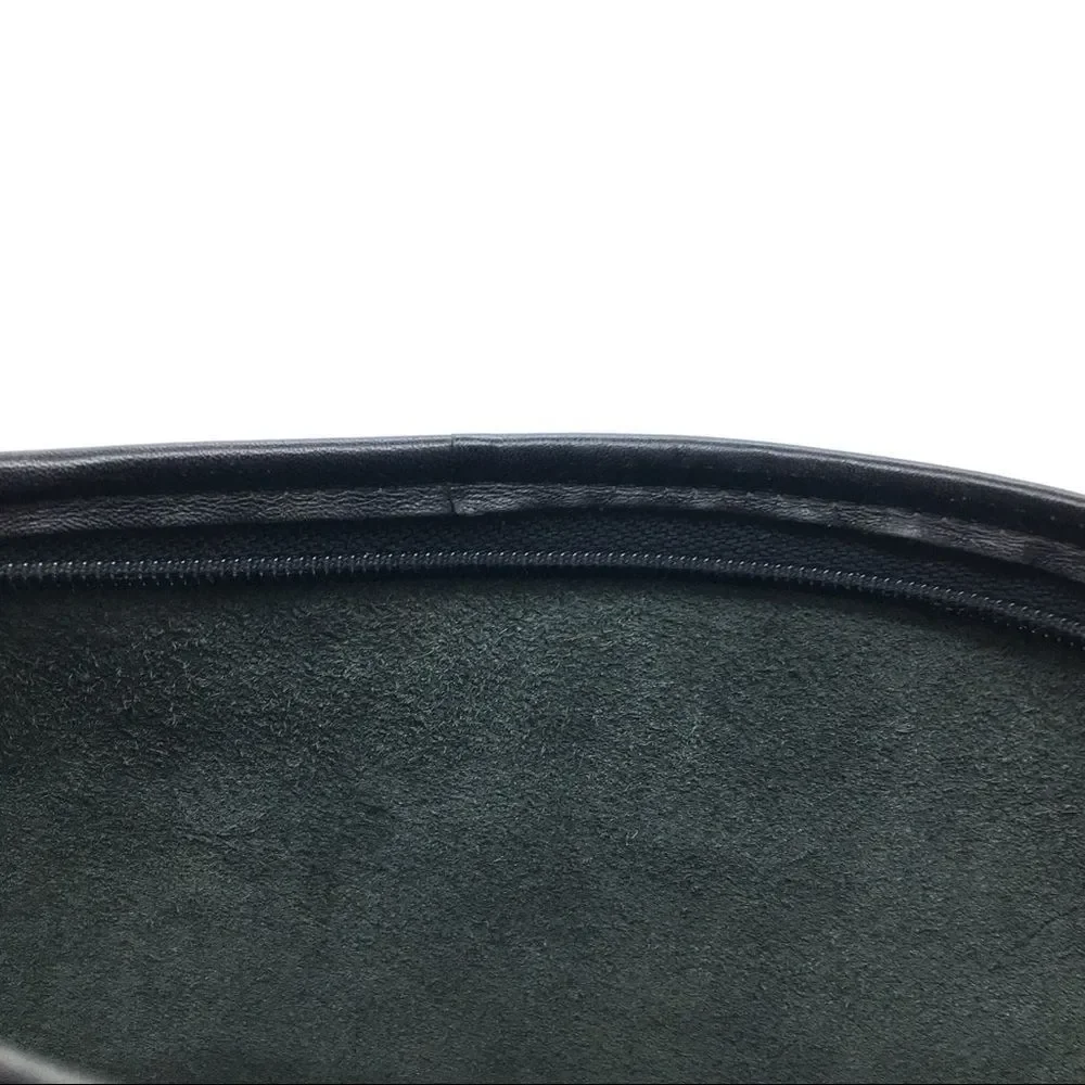 Vintage Almondo Classic Black Leather Shoulder Bag Purse